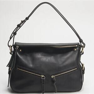 Classic Black Leather Shoulder Bag - Dooney & Bourke